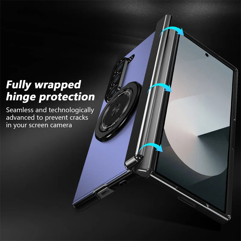 Luxury Shockproof Case with 360° Rotating Bracket for Samsung Galaxy Z Fold - onlinemegasale.com