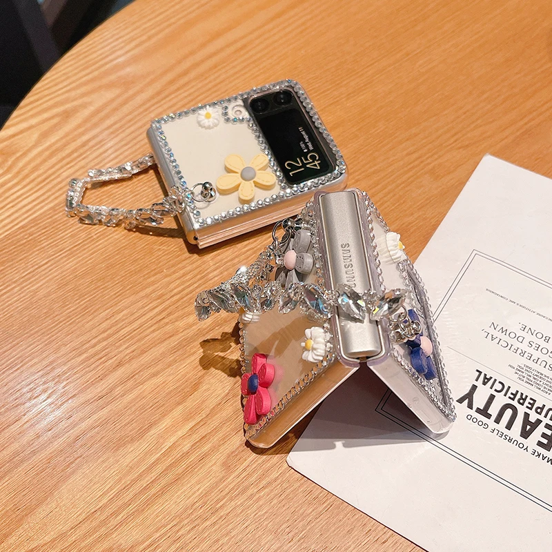 Luxury Bling Rhinestone Phone Case For Samsung Galaxy Z Flip 3 5G - onlinemegasale.com