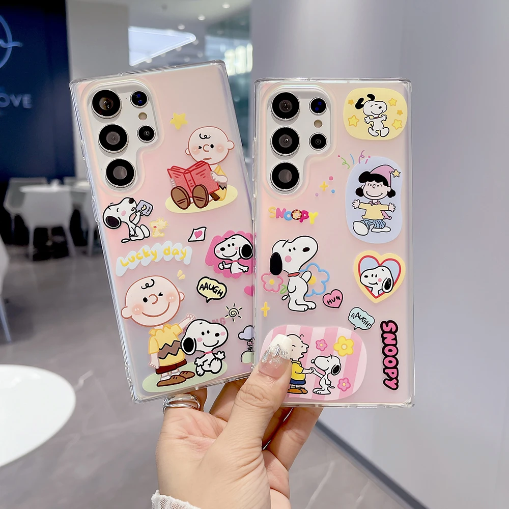 Cute Snoopy Charlie Brown Peanuts Case For Samsung Galaxy S Series - onlinemegasale.com