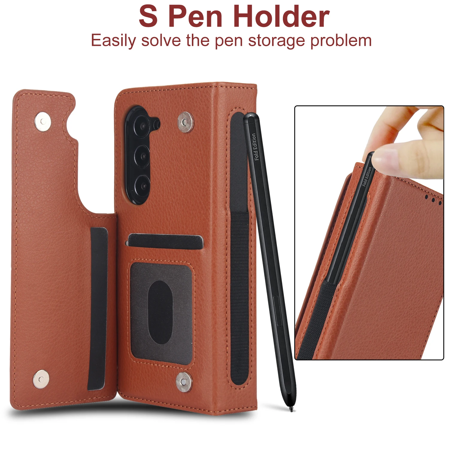 Luxury Leather Stand Wallet Case for Samsung Galaxy Z Fold 6/5/4/3 | Folding Card Bag with S Pen Slot - onlinemegasale.com Luxury Leather Stand Wallet Case for Samsung Galaxy Z Fold 6/5/4/3 | Folding Card Bag with S Pen Slot - onlinemegasale.com