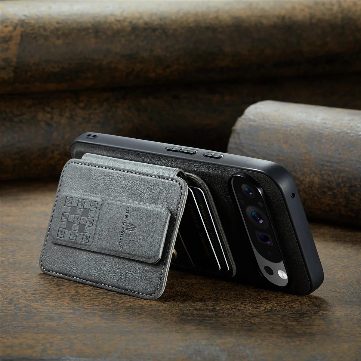 Leather Case with Detachable Magnetic Wallet For Google Pixel Series - onlinemegasale.com