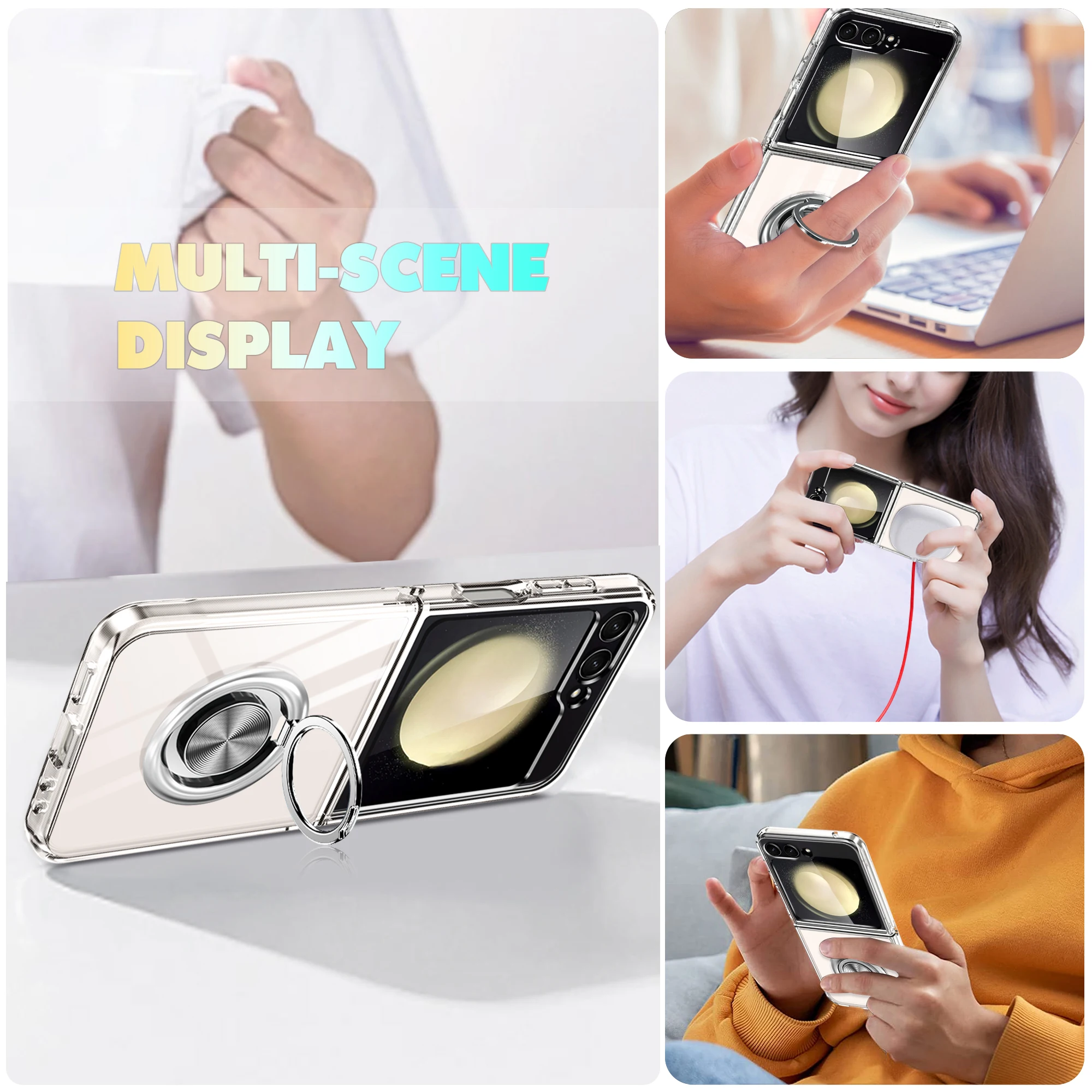 Shockproof Case With Magnetic Ring Stand For Samsung Galaxy Z Flip 6 - onlinemegasale.com