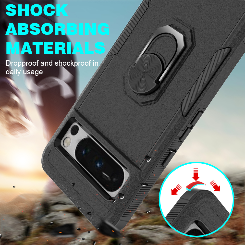 Armor Shockproof Case with Ring Holder For Google Pixel 8 Series - onlinemegasale.com