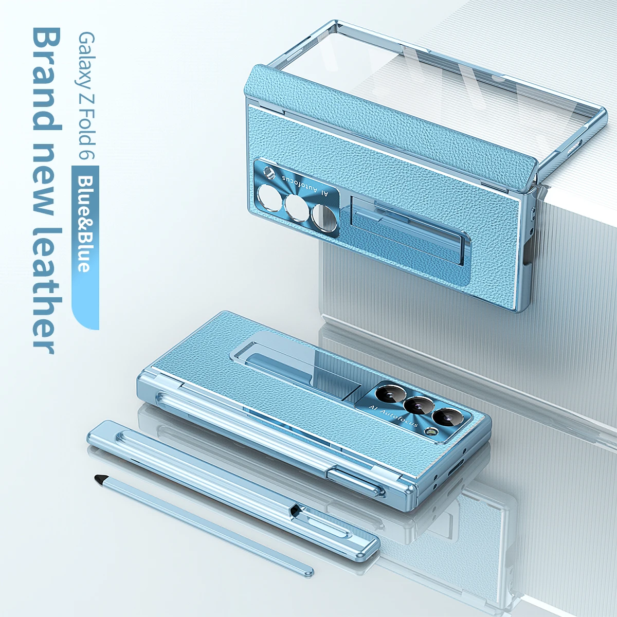 Leather Case with Bracket & Pen Holder For Samsung Galaxy Z Fold Series - onlinemegasale.com