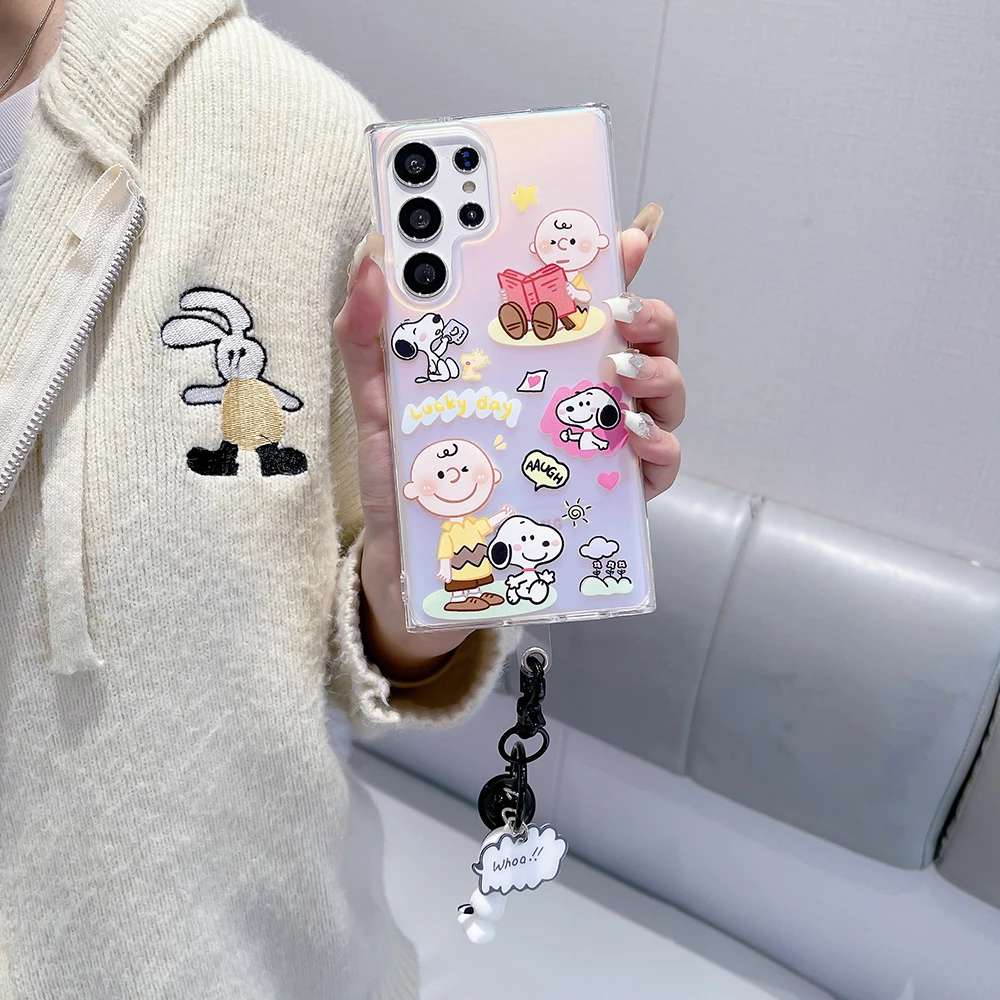 Cute Snoopy Charlie Brown Peanuts Case For Samsung Galaxy S Series - onlinemegasale.com