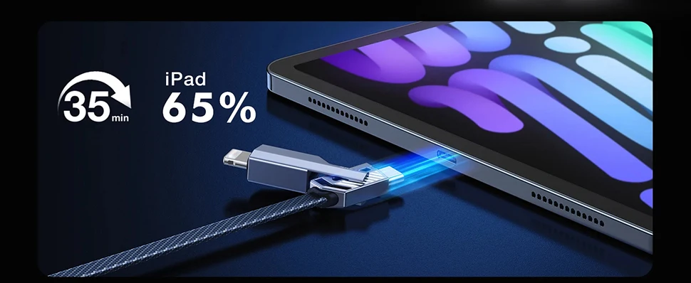4-in-1 USB C Lightning Cable (2M): Fast Charging & Data Sync - onlinemegasale.com