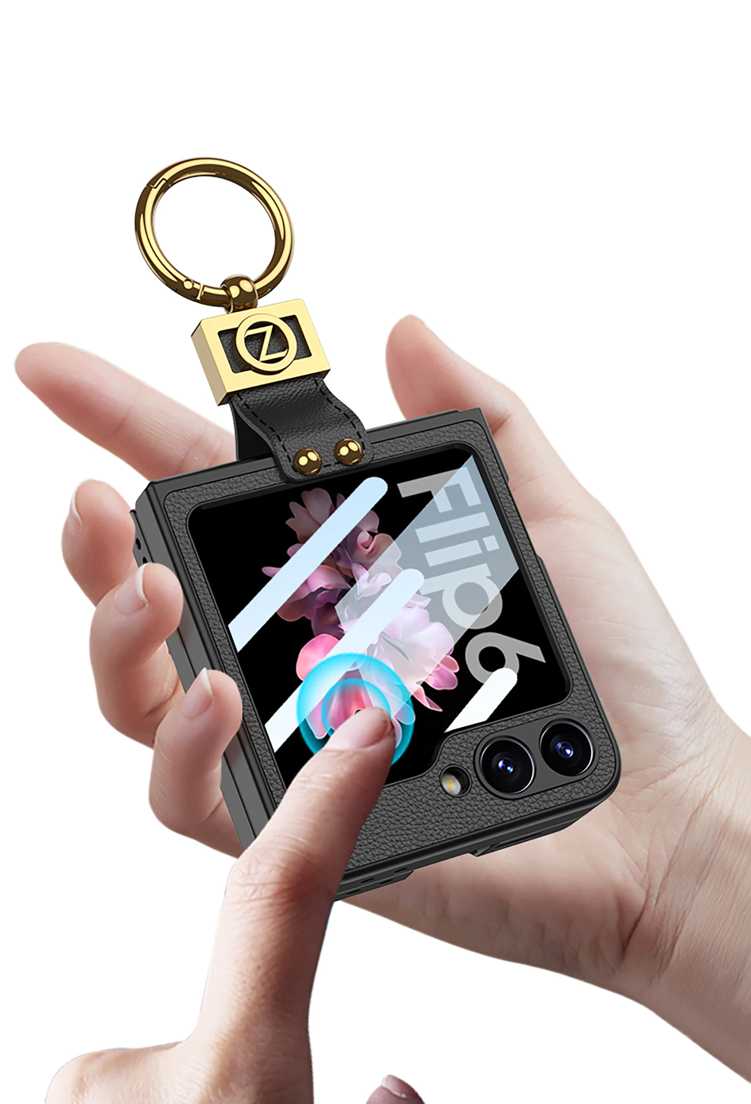 Shockproof Leather Case with Ring Holder for Samsung Galaxy Z Flip 6 - onlinemegasale.com Shockproof Leather Case with Ring Holder for Samsung Galaxy Z Flip 6 - onlinemegasale.com