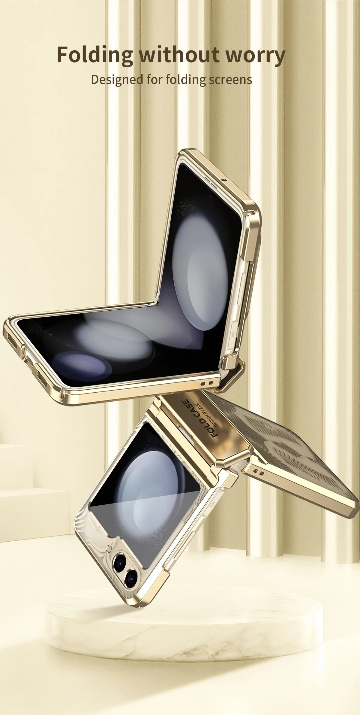 Shockproof Transparent Case with Hinge Protection For Galaxy Z Flip - onlinemegasale.com