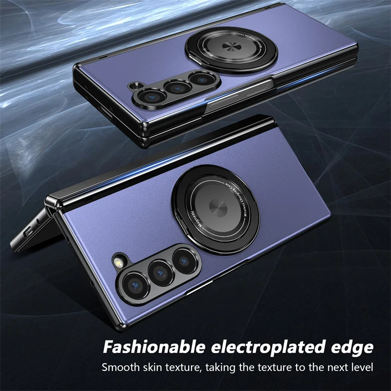 Luxury Shockproof Case with 360° Rotating Bracket for Samsung Galaxy Z Fold - onlinemegasale.com