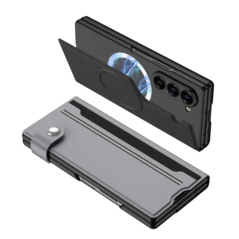 Magnetic Fiber Leather Case for Samsung Galaxy Z Fold 6 with MagSafe Charging | Split Body Protective Cover - onlinemegasale.com Magnetic Fiber Leather Case for Samsung Galaxy Z Fold 6 with MagSafe Charging | Split Body Protective Cover - onlinemegasale.com