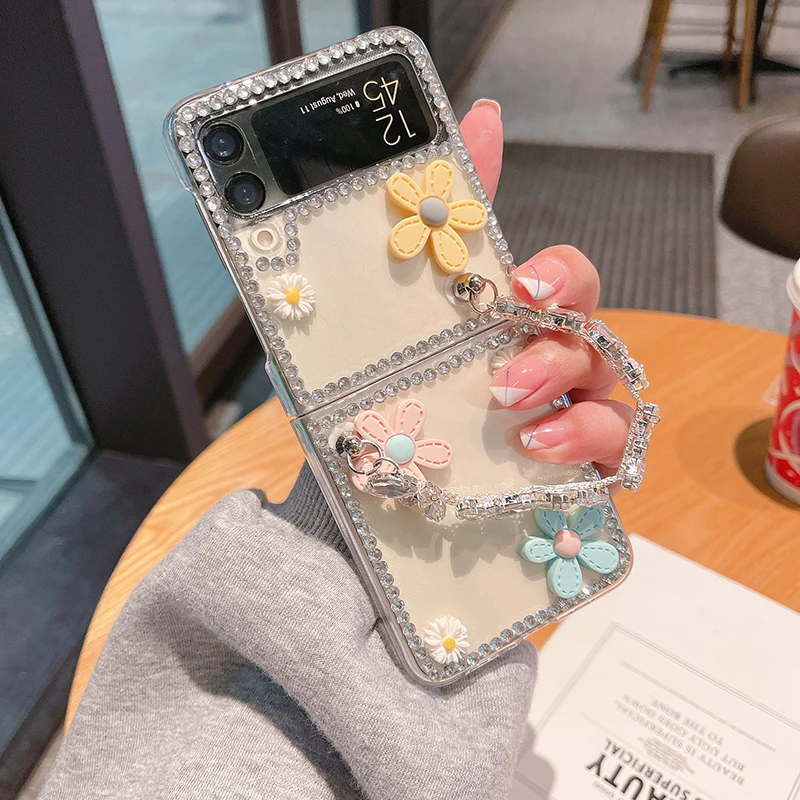 Luxury Bling Rhinestone Phone Case For Samsung Galaxy Z Flip 3 5G - onlinemegasale.com