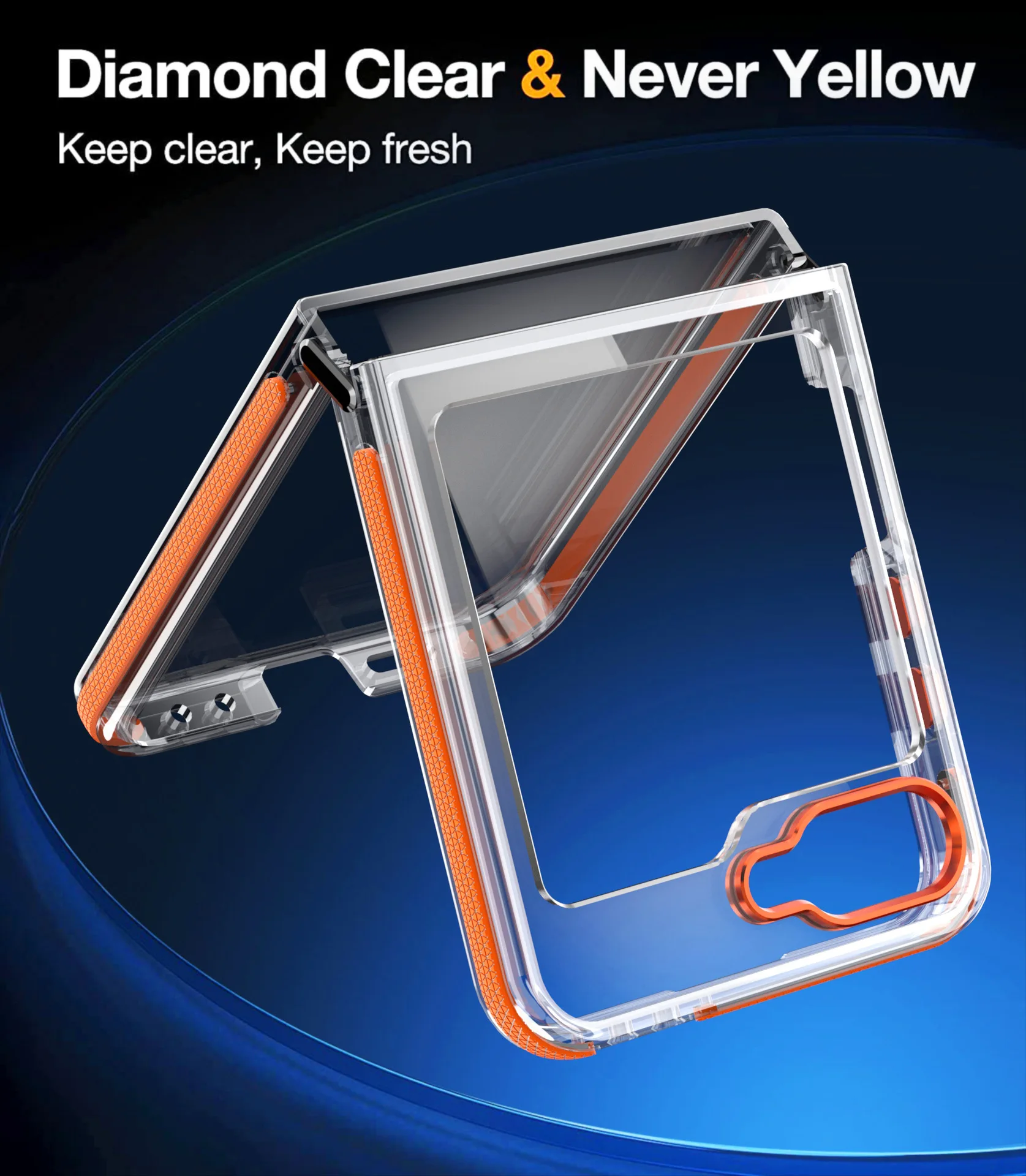 Full Protetcion Case with Metal Button For Samsung Galaxy Z Flip 6 - onlinemegasale.com