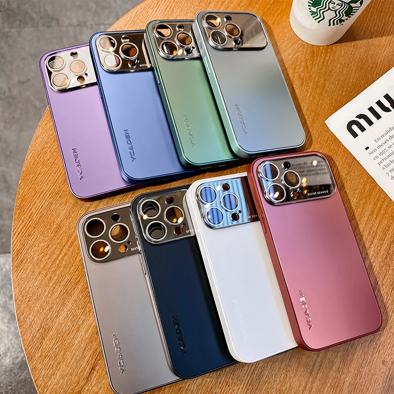 Luxury Camera Lens Glass Full Protect Matte Phone Case for iPhone - onlinemegasale.com