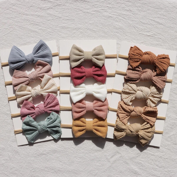 5Pcs/Lot Newborn Baby Headband Bows Nylon Baby Girl Headbands