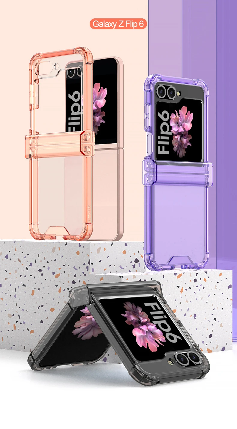 Transparent Case with Hinge Protection For Samsung Galaxy Z Flip 6 - onlinemegasale.com