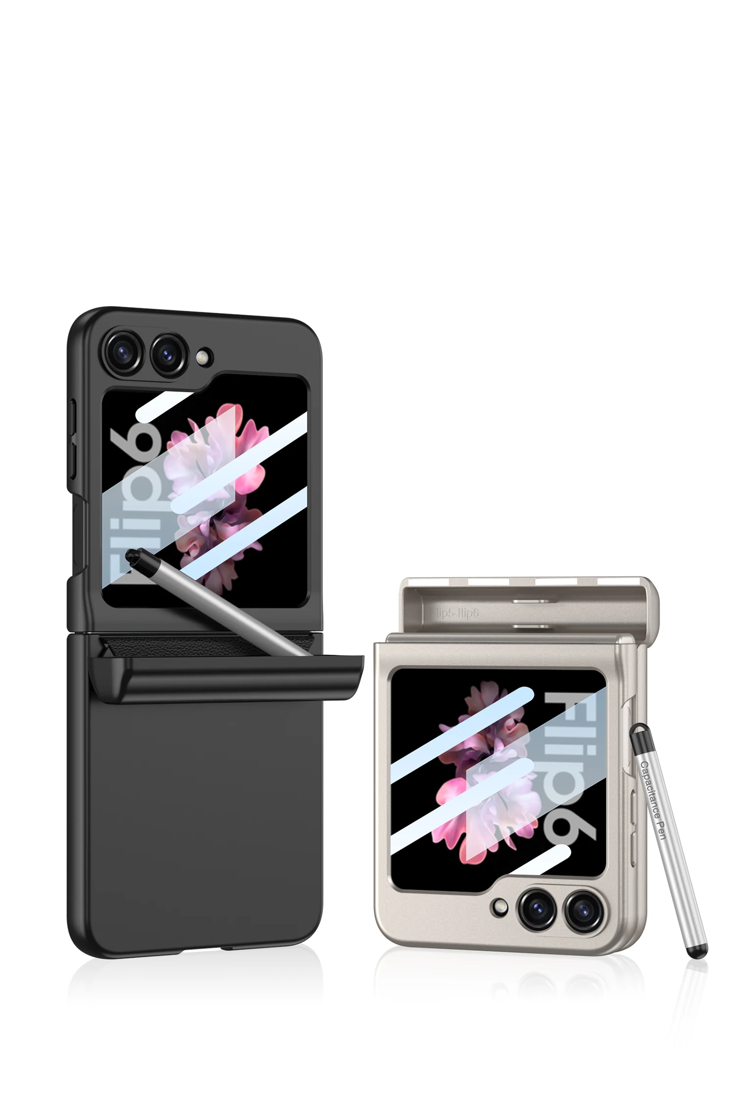 Shockproof Case with Magnetic Hinge Protection & Touch Pen for Samsung Galaxy Z Flip 6 - onlinemegasale.com