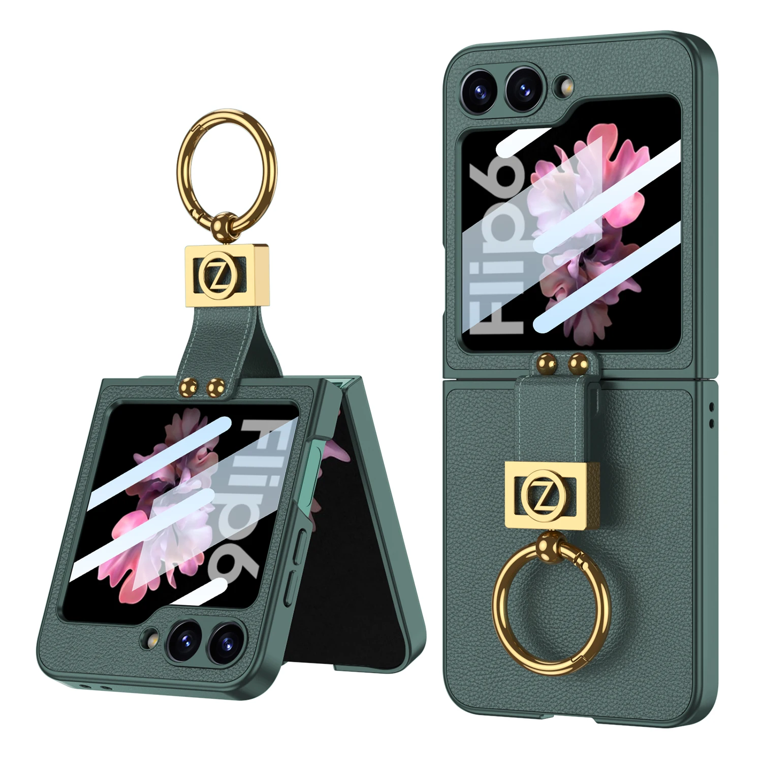 Shockproof Leather Case with Ring Holder for Samsung Galaxy Z Flip 6 - onlinemegasale.com Shockproof Leather Case with Ring Holder for Samsung Galaxy Z Flip 6 - onlinemegasale.com