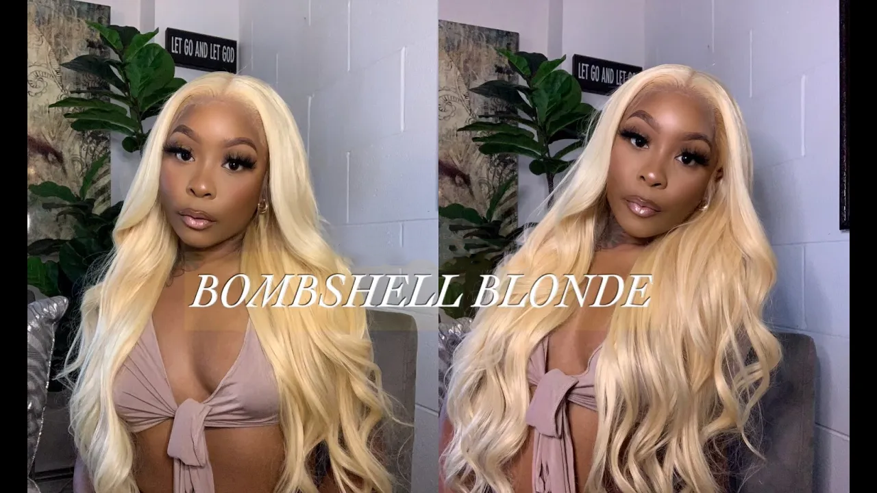 Cranberry hair Blonde #613 Body Wave 13X4 Lace Frontal Deep Parting Super Soft Pre Plucked Wig - onlinemegasale.com