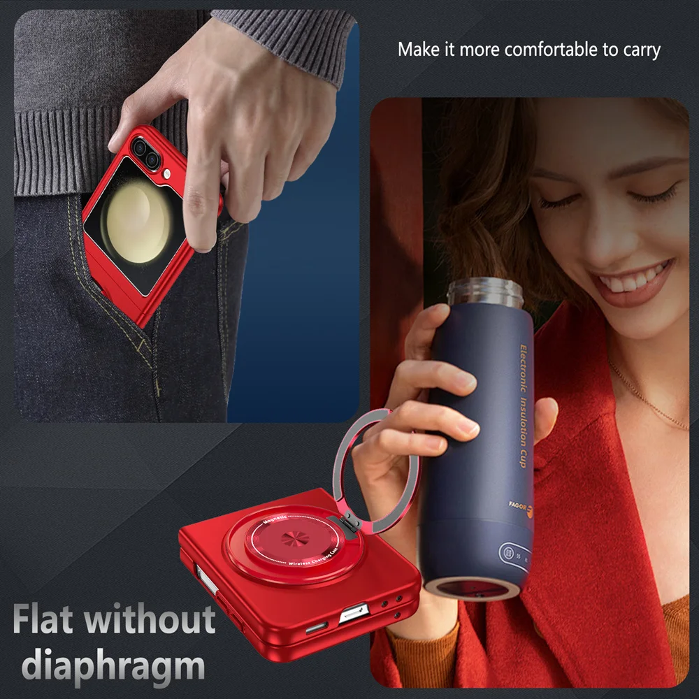 Full Protection Magnetic Case For Galaxy Z Flip Series - onlinemegasale.com
