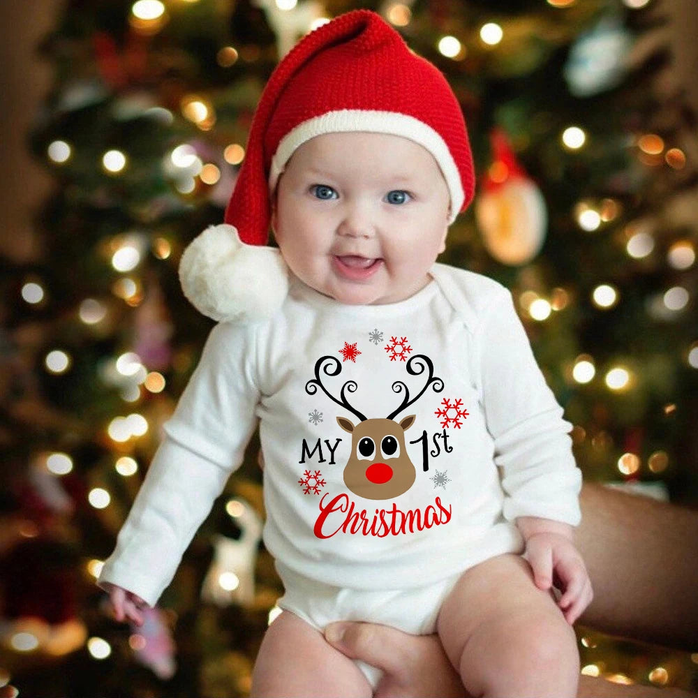 S8cc0622f97194d019e5875201ac8b586v My First Christmas Baby Long Sleeve Romper - onlinemegasale.com