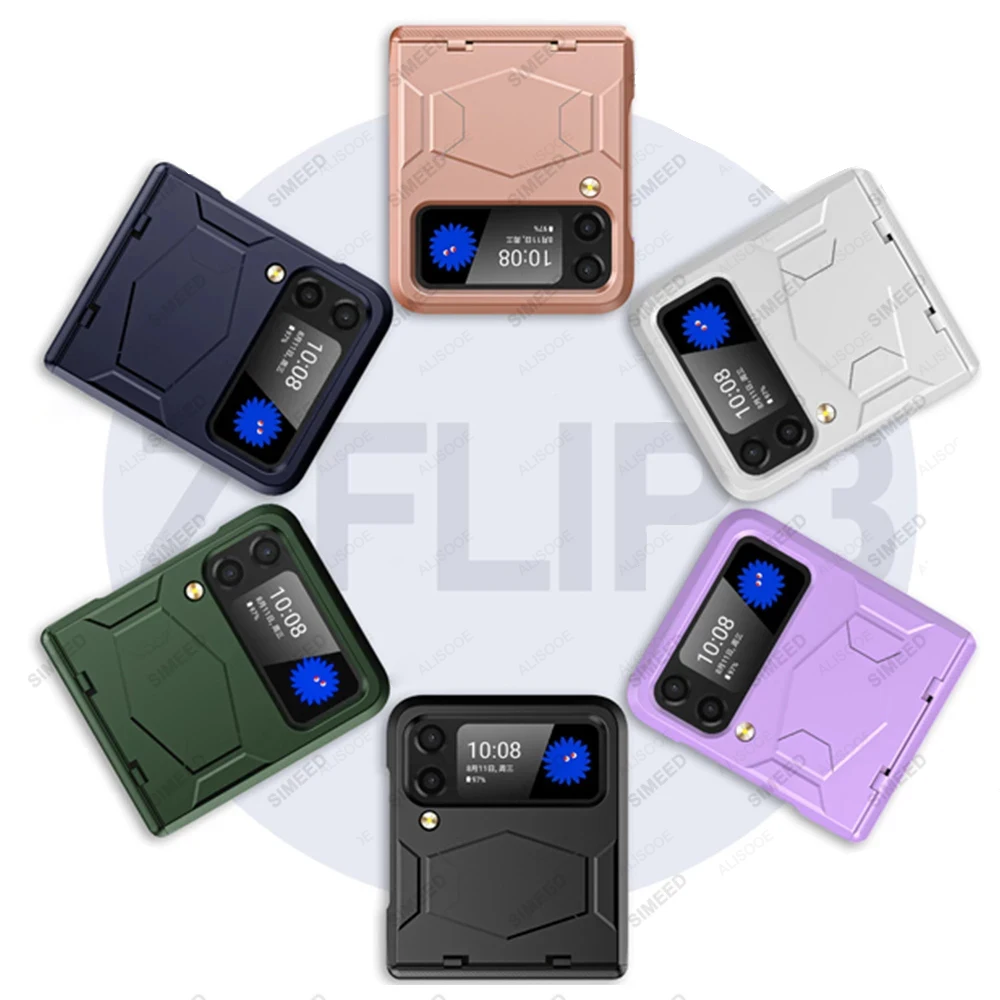 Hinge Full Protect Armor Hard Plastic PC Cover Z Flip4 Flip3 - onlinemegasale.com