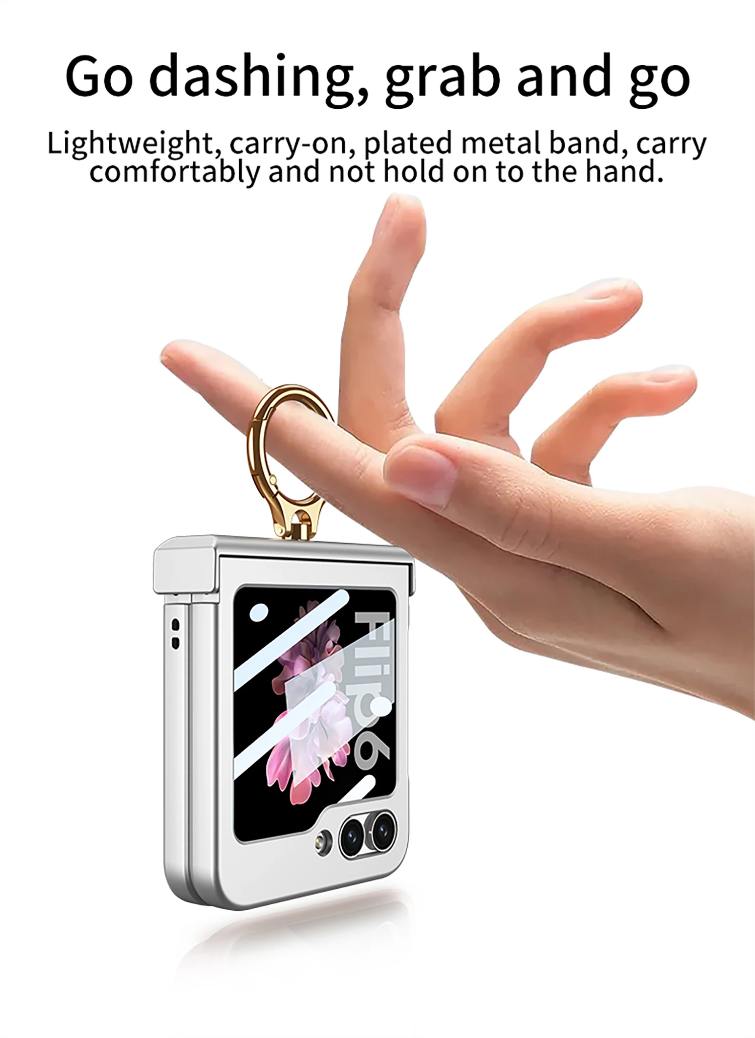 Ultra Thin Hard Case with Ring Holder for Samsung Galaxy Z Flip 6 - onlinemegasale.com