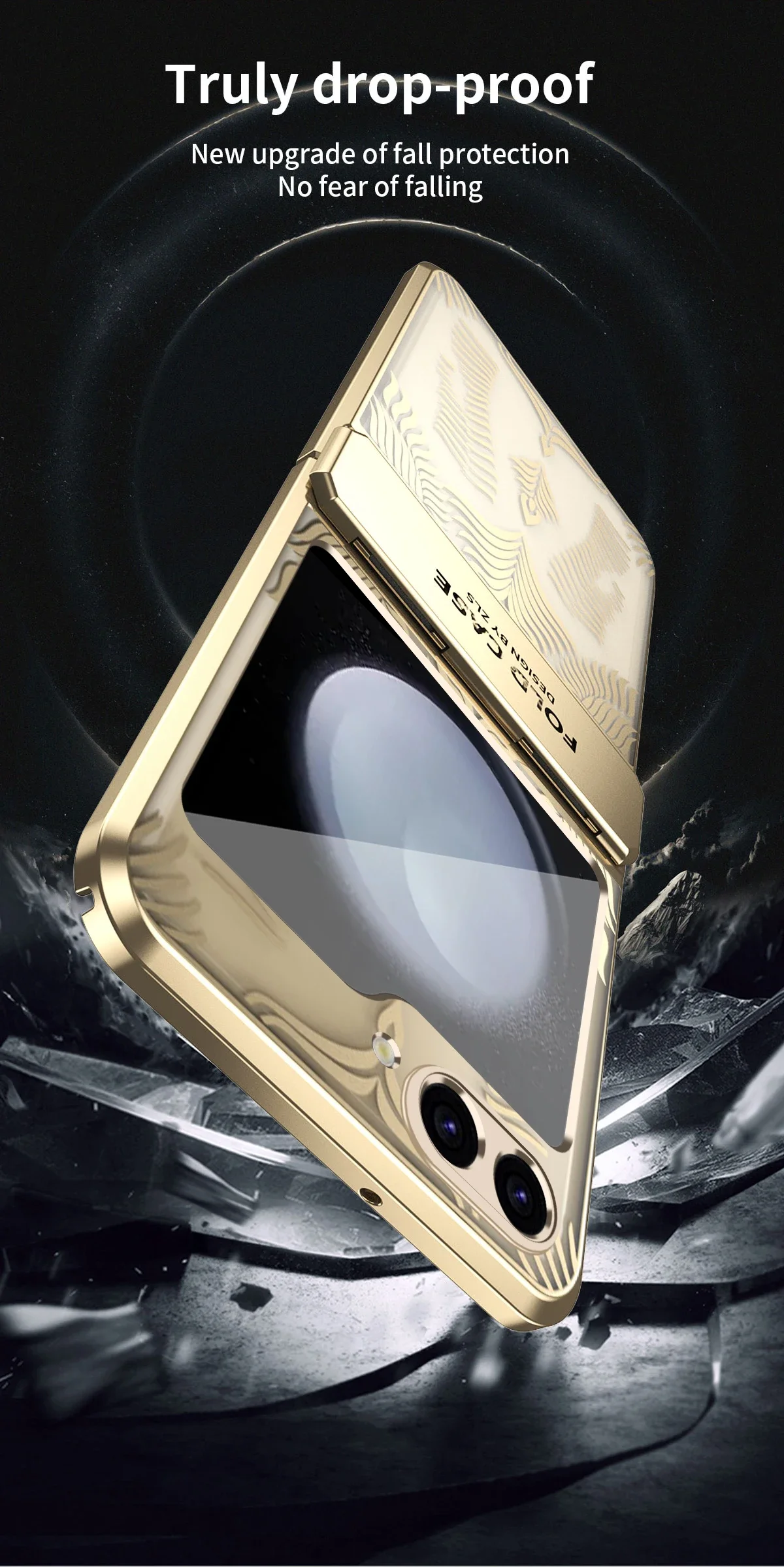 Shockproof Transparent Case with Hinge Protection For Galaxy Z Flip - onlinemegasale.com