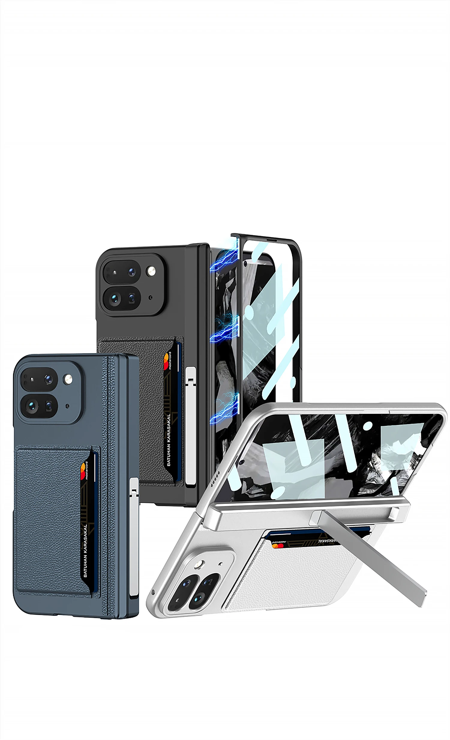 Full Protection Case with Card Holder For Google Pixel 9 Pro Fold - onlinemegasale.com