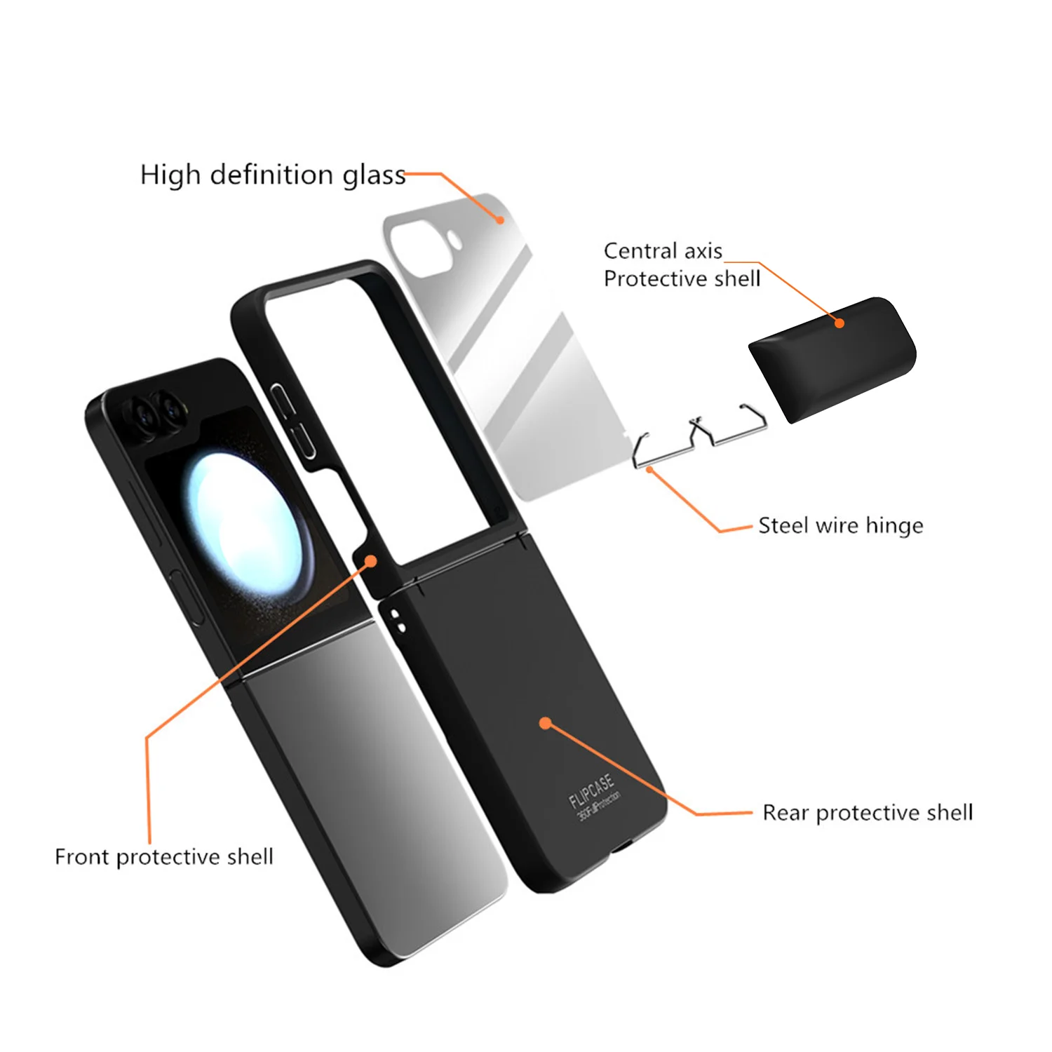 Shockproof Case with Hinge Protection for Samsung Galaxy Z Flip 6 - onlinemegasale.com