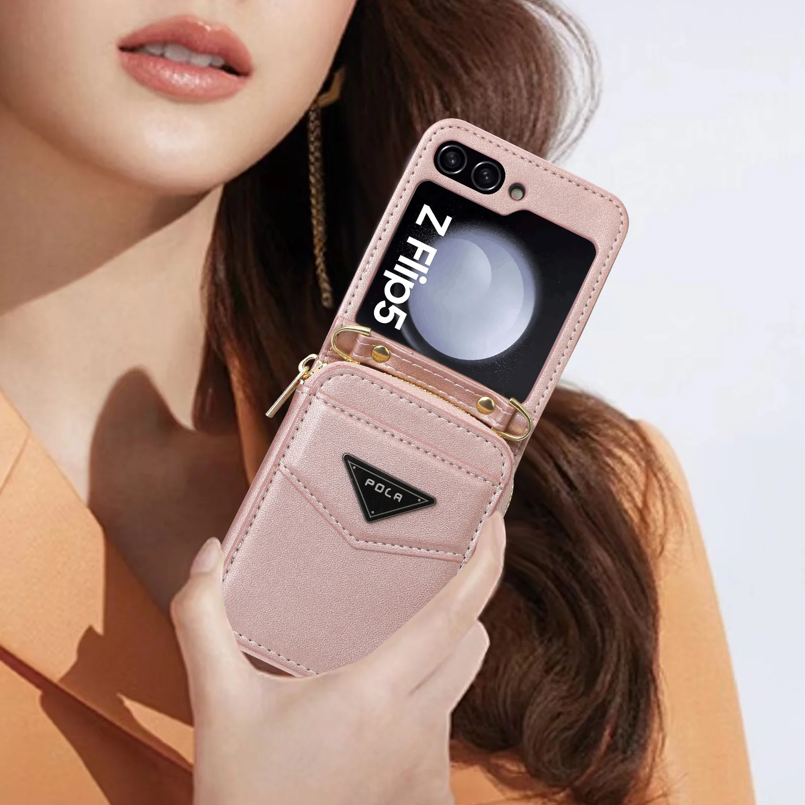 Leather Crossbody Wallet Case for Z Flip 5 - onlinemegasale.com Leather Crossbody Wallet Case for Z Flip 5 - onlinemegasale.com