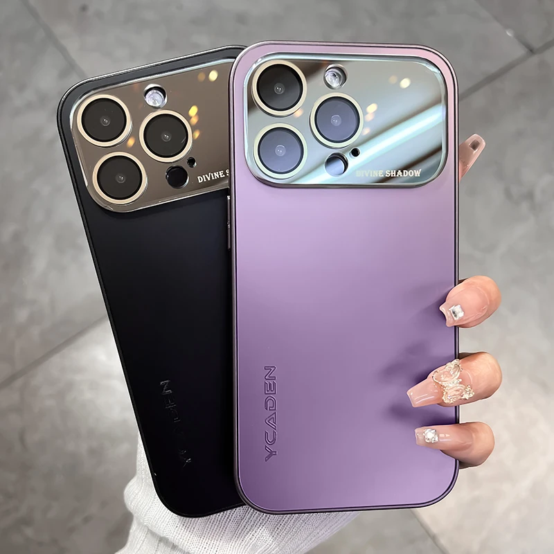 Luxury Camera Lens Glass Full Protect Matte Phone Case for iPhone - onlinemegasale.com