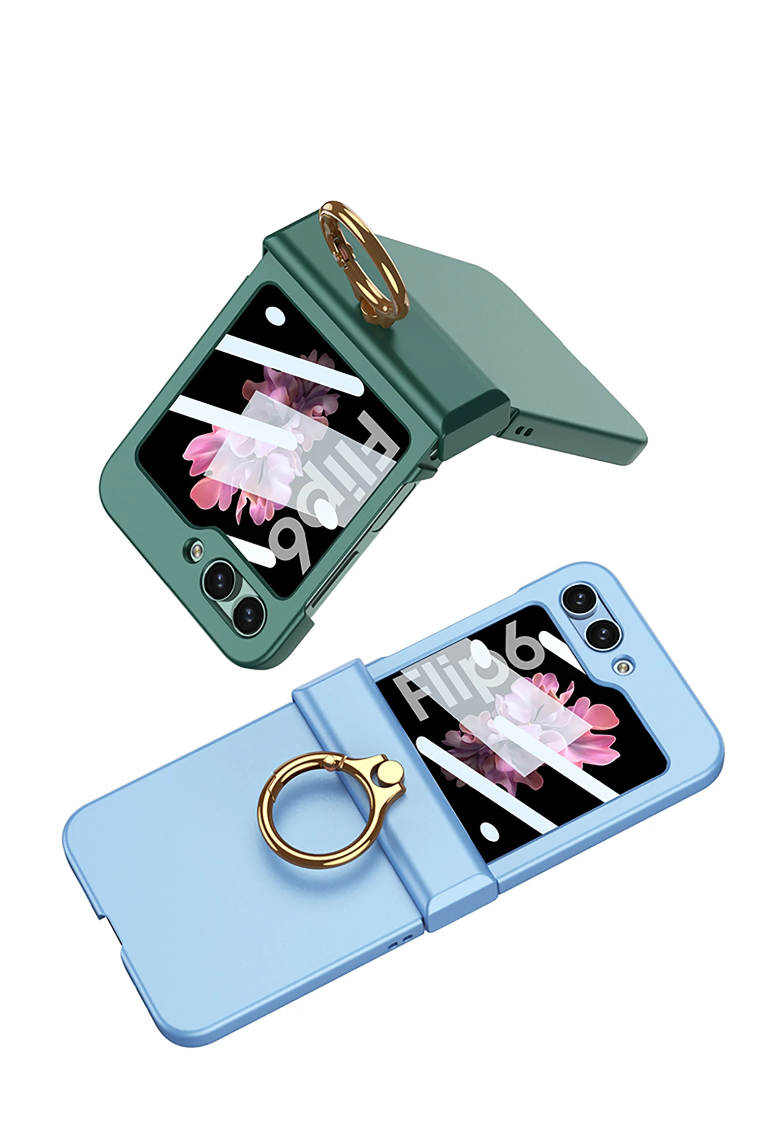 Ultra Thin Hard Case with Ring Holder for Samsung Galaxy Z Flip 6 - onlinemegasale.com