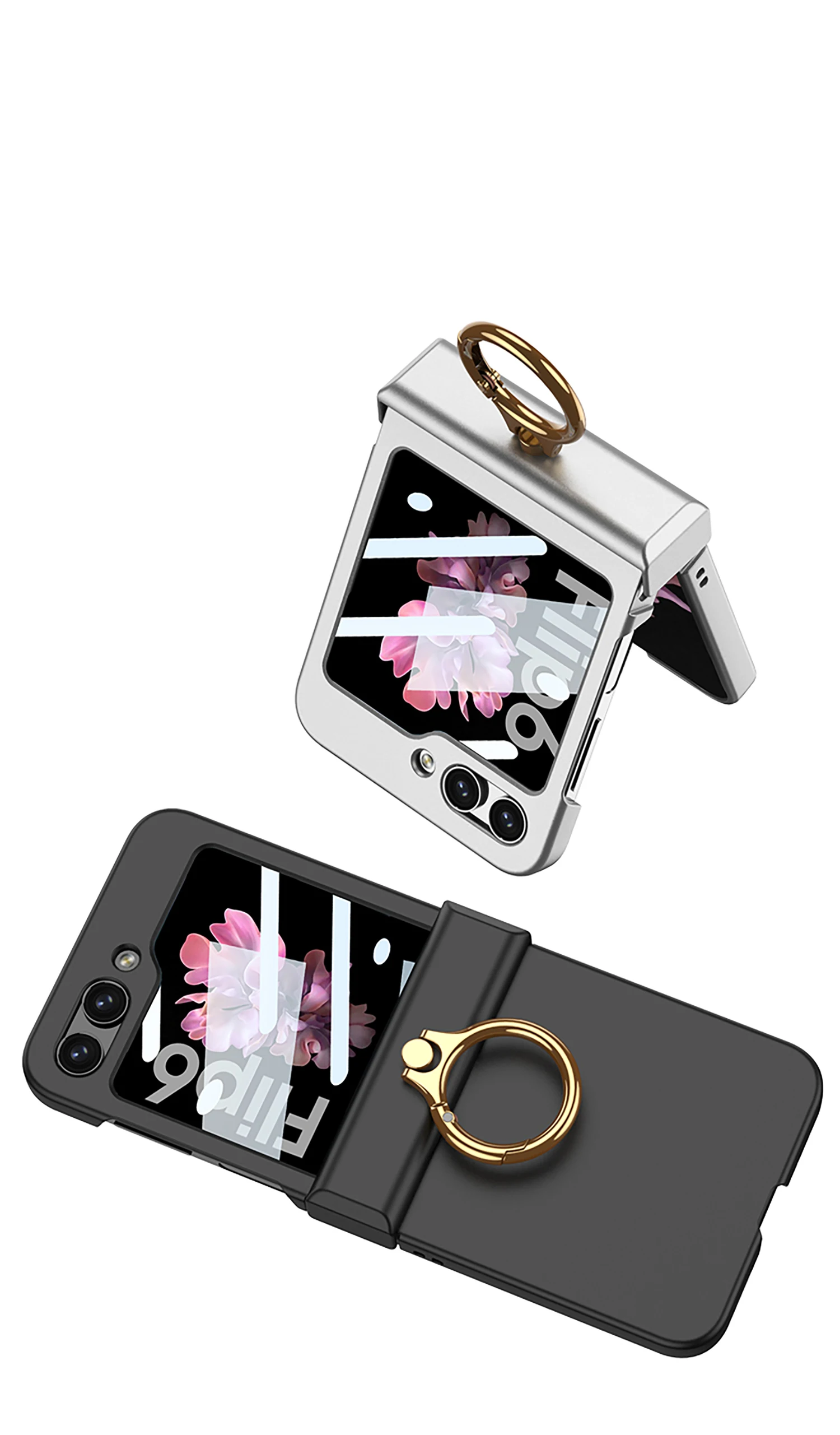 Ultra Thin Hard Case with Ring Holder for Samsung Galaxy Z Flip 6 - onlinemegasale.com