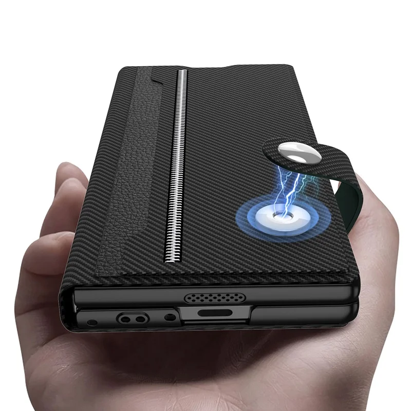 Magnetic Fiber Leather Case for Samsung Galaxy Z Fold 6 with MagSafe Charging | Split Body Protective Cover - onlinemegasale.com Magnetic Fiber Leather Case for Samsung Galaxy Z Fold 6 with MagSafe Charging | Split Body Protective Cover - onlinemegasale.com