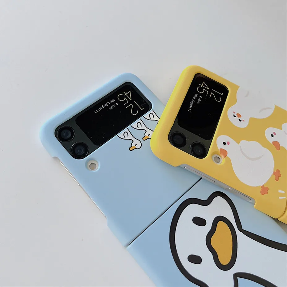 Cute Duck Silicone Phone Case For Samsung Z Flip 4 5G - onlinemegasale.com