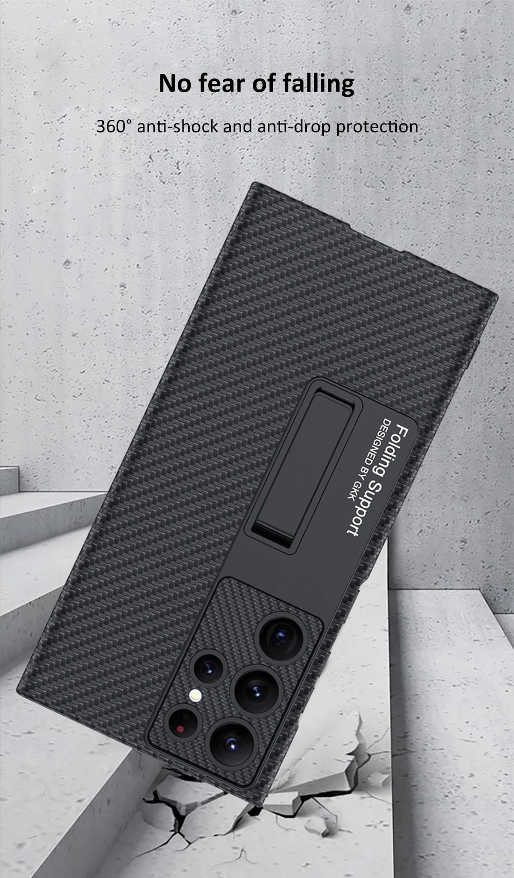 All-included Protection Carbon Texture Case For Galaxy S23 Series - onlinemegasale.com