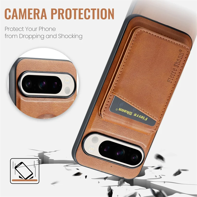 Leather Case with Wallet For Google Pixel Series - onlinemegasale.com