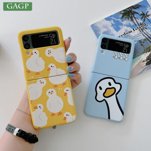 Cute Duck Silicone Phone Case For Samsung Z Flip 4 5G