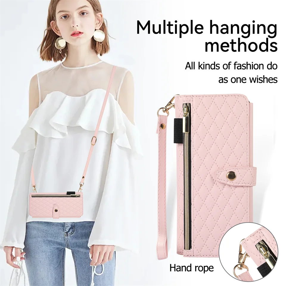 Multi Card Wallet Shoulder Strap Case For Samsung Galaxy Z Fold - onlinemegasale.com