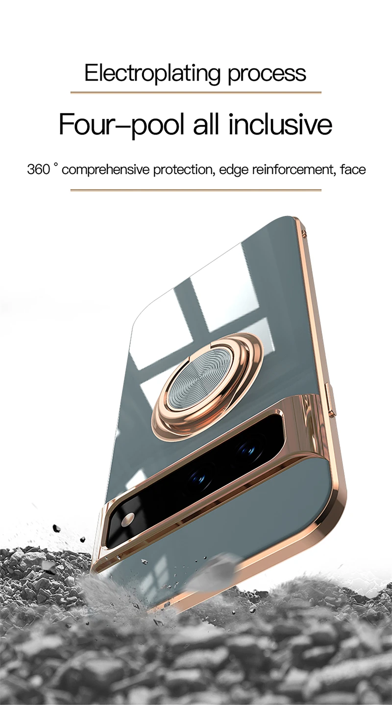 Luxury Plating Silicone Shockproof Phone Case For Google Pixel 7 Series - onlinemegasale.com