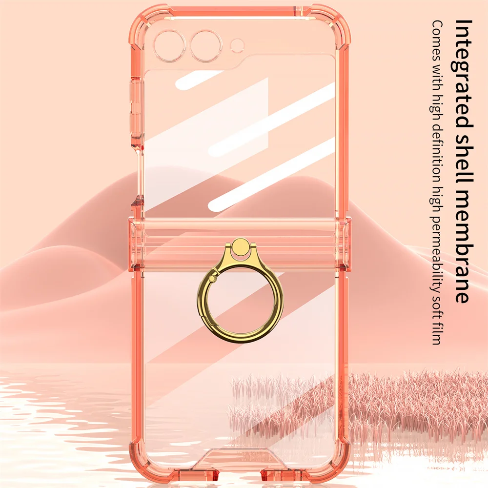 Shockproof Ring Holder Case for Samsung Galaxy Z Flip 5 - onlinemegasale.com