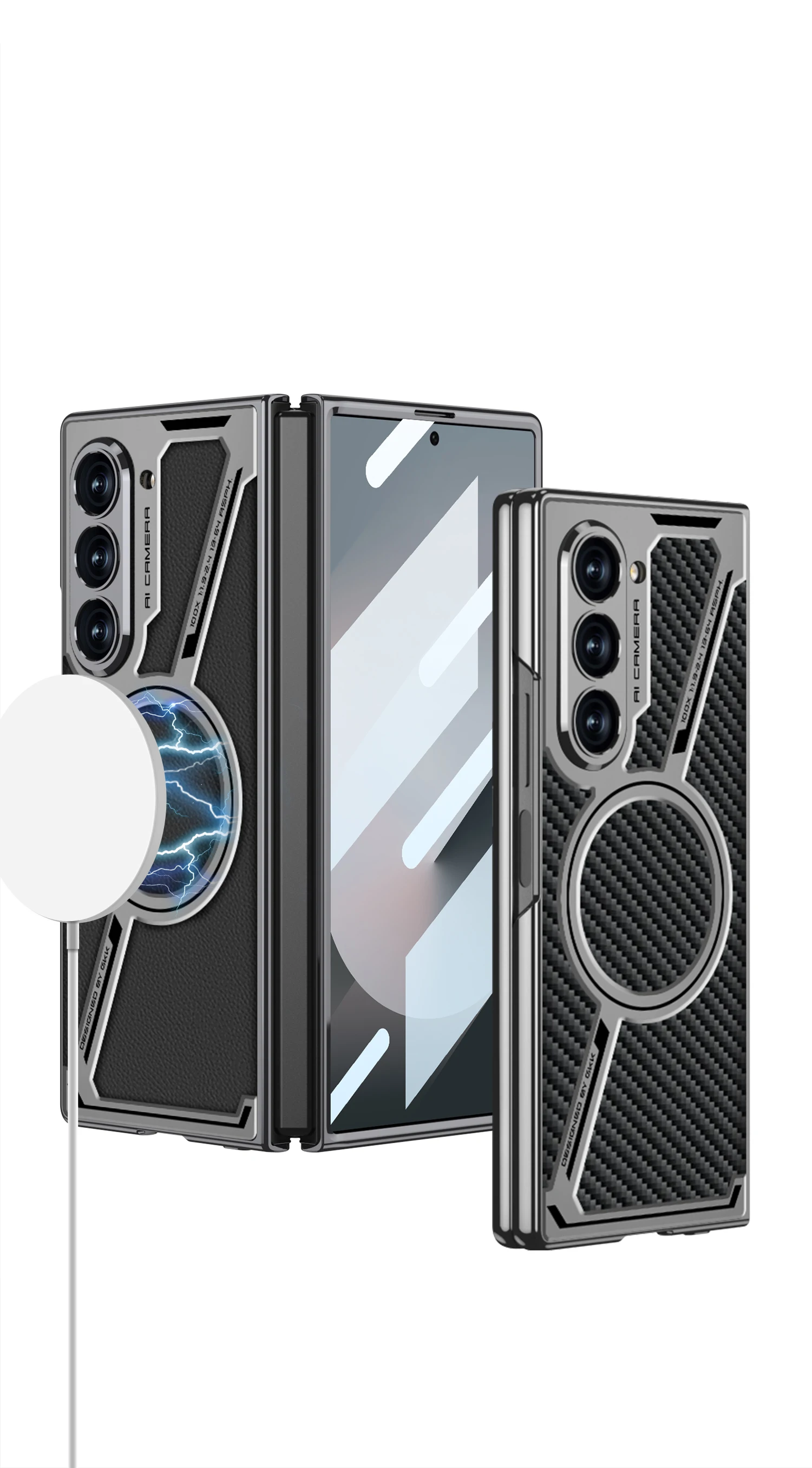 Premium Leather Magsafe Case For Samsung Galaxy Z Fold 6 - onlinemegasale.com