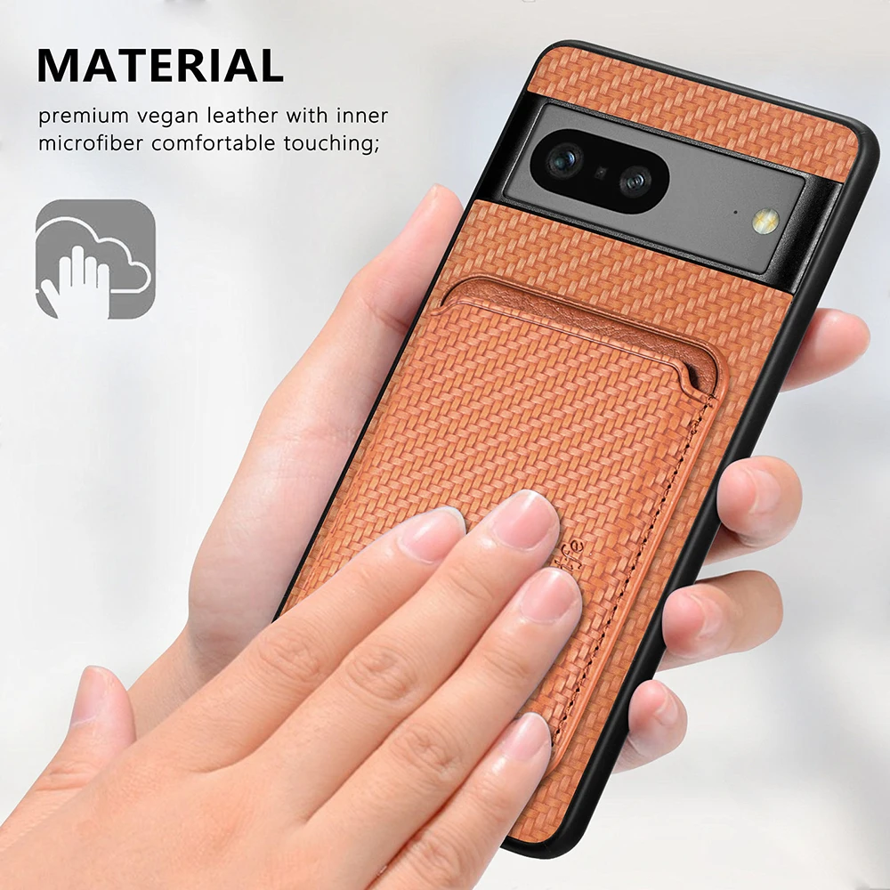 2 in 1 Leather Magnetic Case for Google Pixel 8 Series - onlinemegasale.com