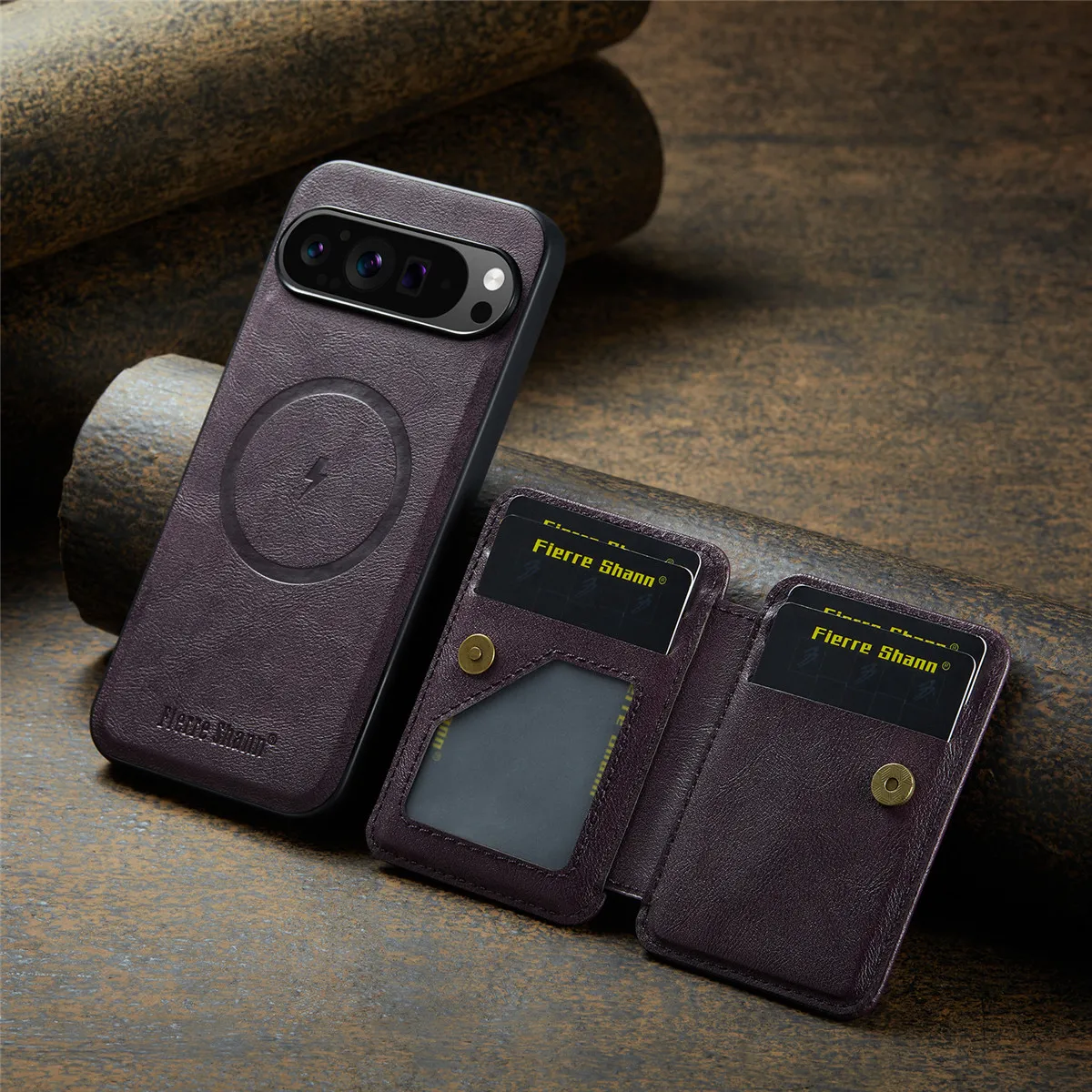 Leather Case with Detachable Magnetic Wallet For Google Pixel Series - onlinemegasale.com