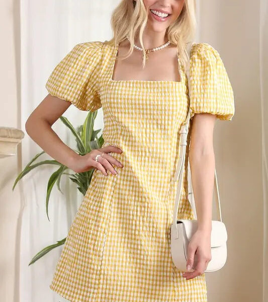 Charming Gingham Lilou Back Strap Dress