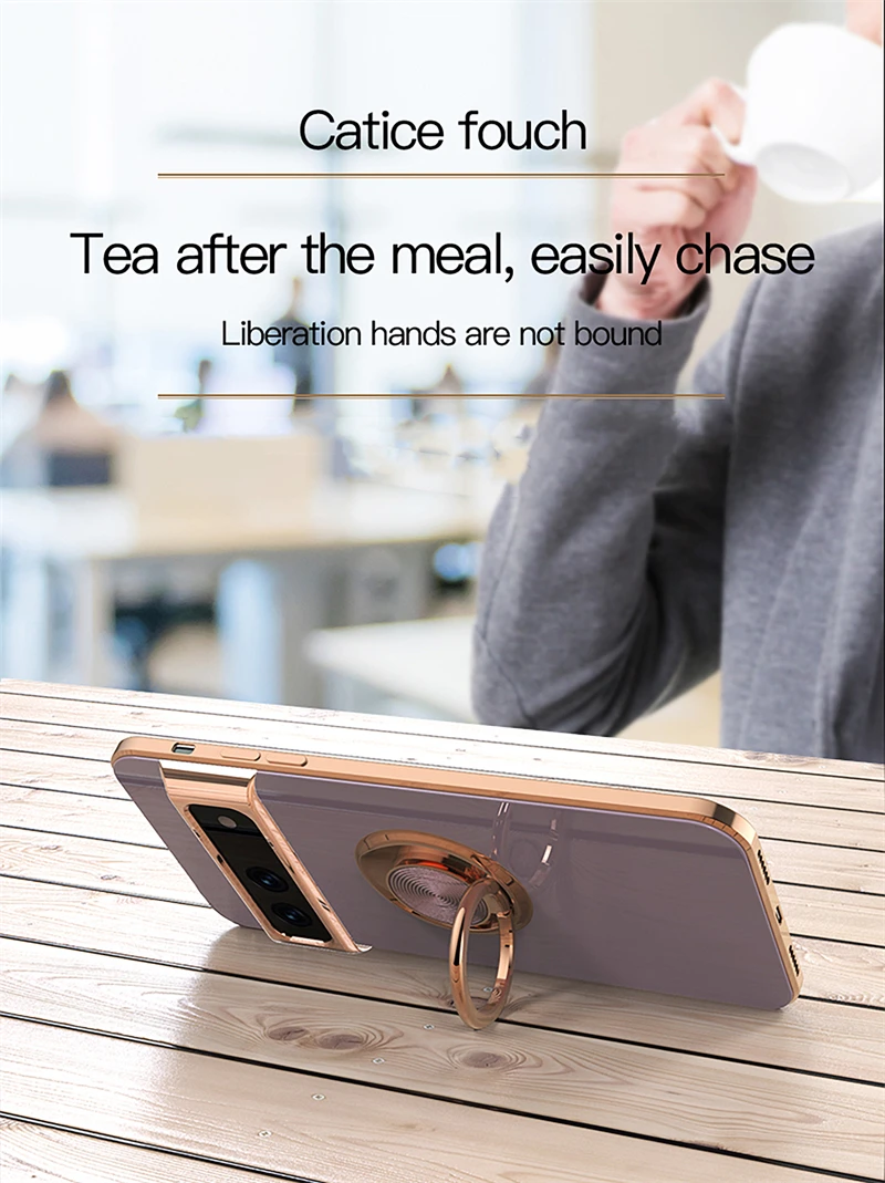 Luxury Plating Silicone Shockproof Phone Case For Google Pixel 7 Series - onlinemegasale.com