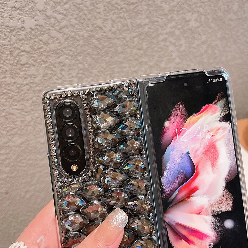 Luxury Bling Rhinestone Phone Case For Samsung Galaxy Z Fold 3 - onlinemegasale.com