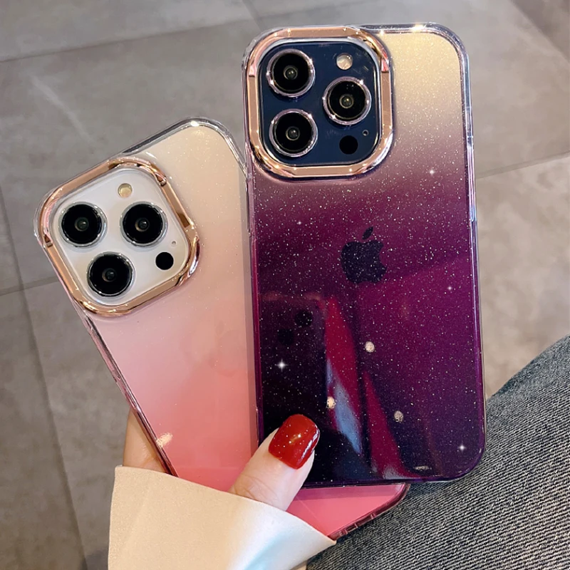 Luxury Fashion Glitter Bling Clear Phone Case For iPhone - onlinemegasale.com