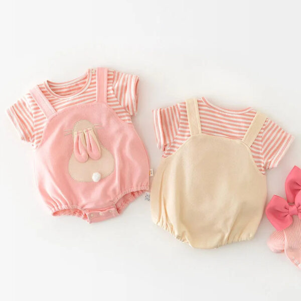 2pcs Baby Girls Bunny Jumpsuits