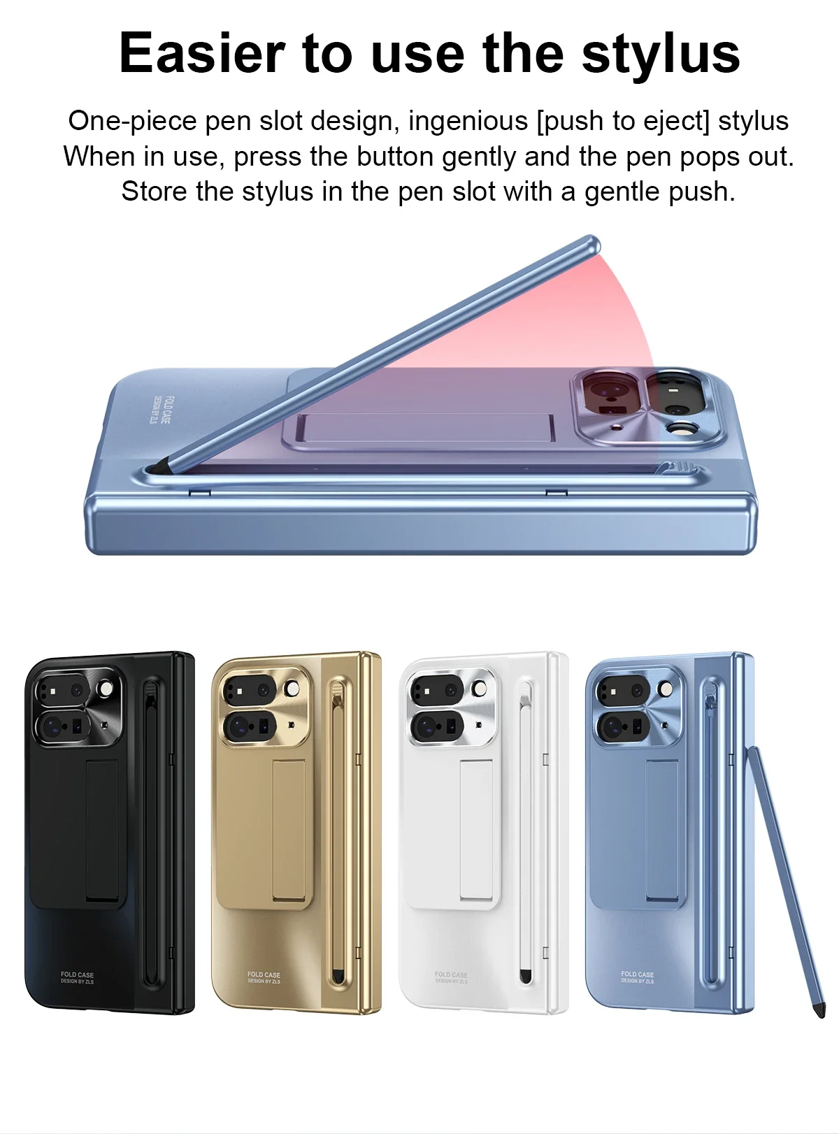 Full Protection Case With Touch Pen For Google Pixel 9 Pro Fold - onlinemegasale.com